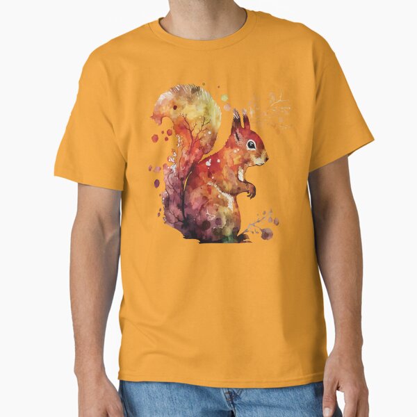 A Red squirrel in a Modern Watercolor - Boho Animals Classic T-Shirt for Sale by GVRDesign