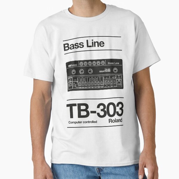 Synthwave Vibes: Minimalist Roland TB-303 Bass Line Art Classic T-Shirt for Sale by sub88