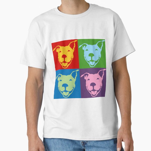 Multi-Color Smiling Pitbull Terrier | NickerStickers® on Redbubble Classic T-Shirt for Sale by NickerStickers
