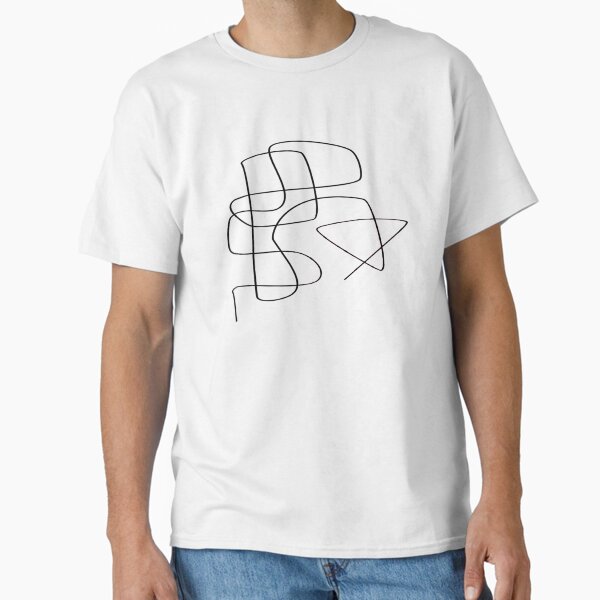 Abstract line art - pink and black Classic T-Shirt for Sale by synthesizer