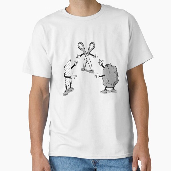 Classic Duel • Funny Rock Paper Scissors Office Mexican Standoff Meme Classic T-Shirt for Sale by KleverOlivier