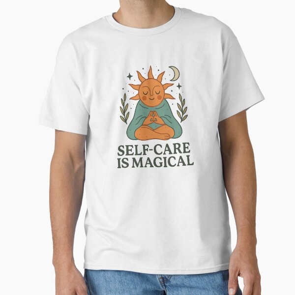 "Self-Care Is Magical Sun Meditation Design" Classic T-Shirt for Sale by rynasukhanova