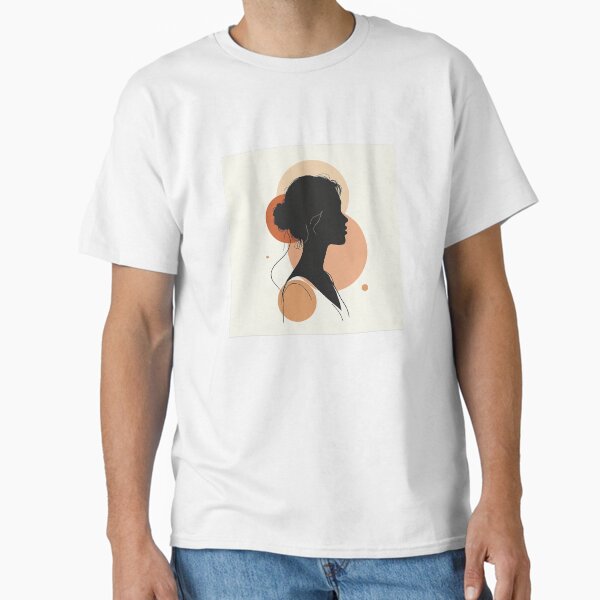 Elegant Continuous Line Art with Boho-Inspired Abstract Shadows Classic T-Shirt for Sale by ThreadTalesCo
