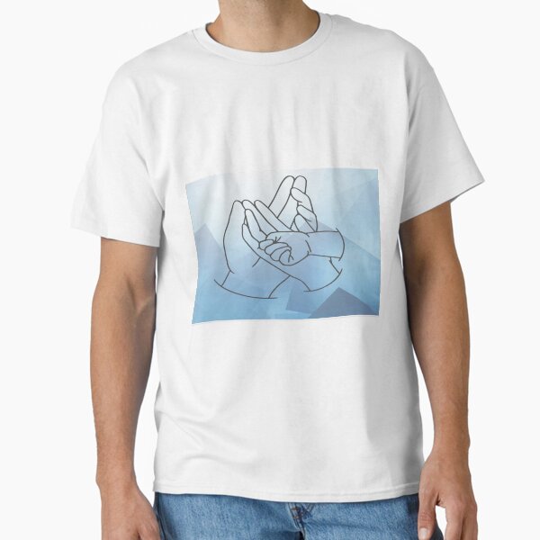 Baby hand in father hands line art Classic T-Shirt for Sale by OoziBubble