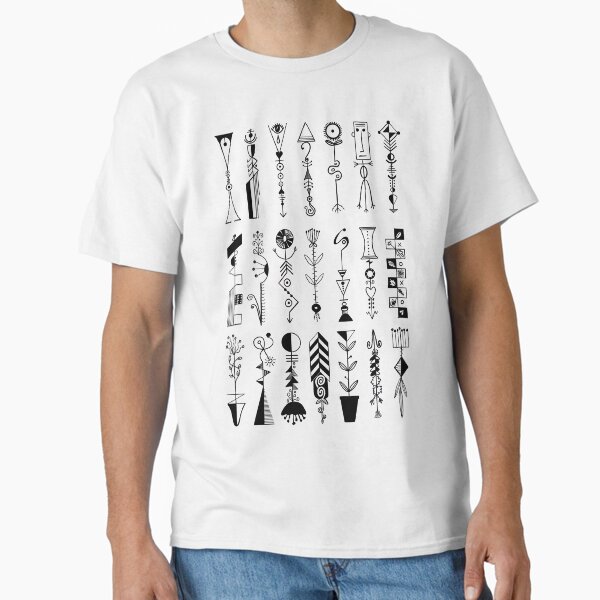 Vertical Thoughts - black Classic T-Shirt for Sale by AnnieSingerArt