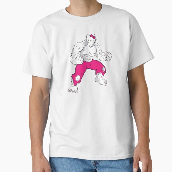 Hello Kitty bodybuilder Classic T-Shirt for Sale by YumeKurenai