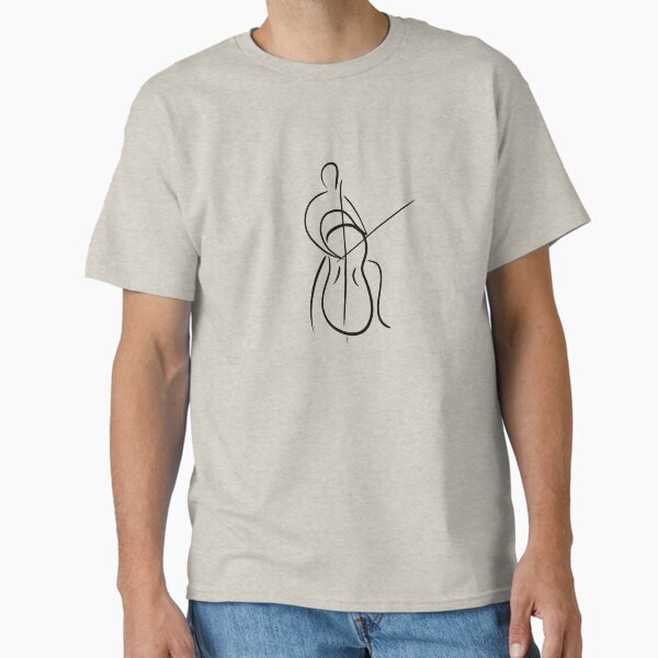 Cellist - Line Art Classic T-Shirt by piesdesignart