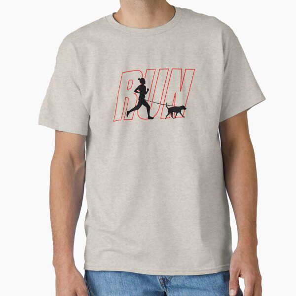 Woman Running with Dog Classic T-Shirt for Sale by LotusGrow
