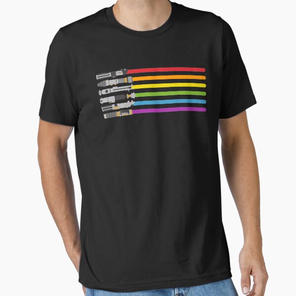 Lightsaber Rainbow Essential T-Shirt for Sale by halfabubble