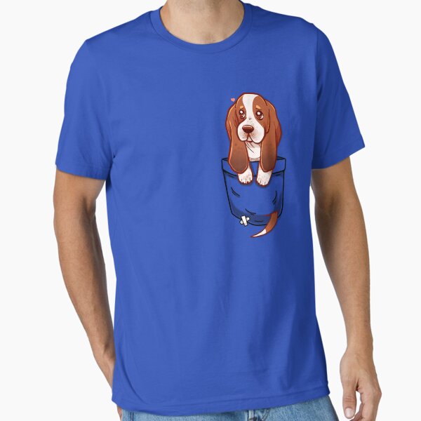 Pocket Cute Basset Hound Essential T-Shirt for Sale by TechraNova