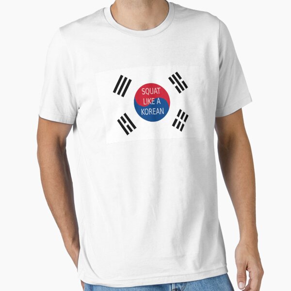 Squat Like a Korean: Fusion of Fitness and Culture Essential T-Shirt for Sale by Brownpants