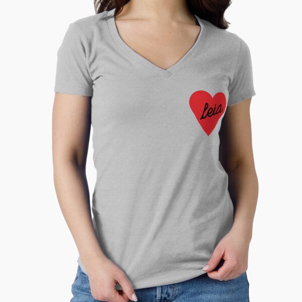 I LOVE LEIA Fitted V-Neck T-Shirt for Sale by theiq