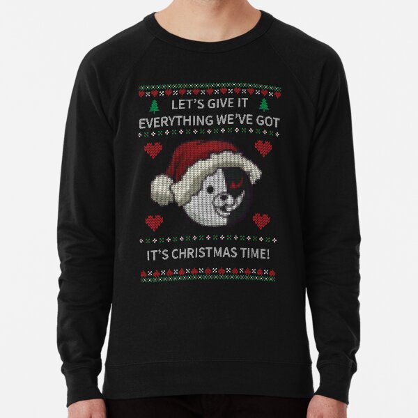 "Monokuma Ugly Christmas Sweater - Dangan" Lightweight Sweatshirt for Sale by Nimazu