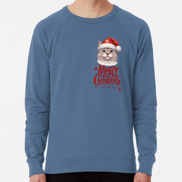 "Chrismas Kitty" Lightweight Sweatshirt for Sale by AnimalCentral