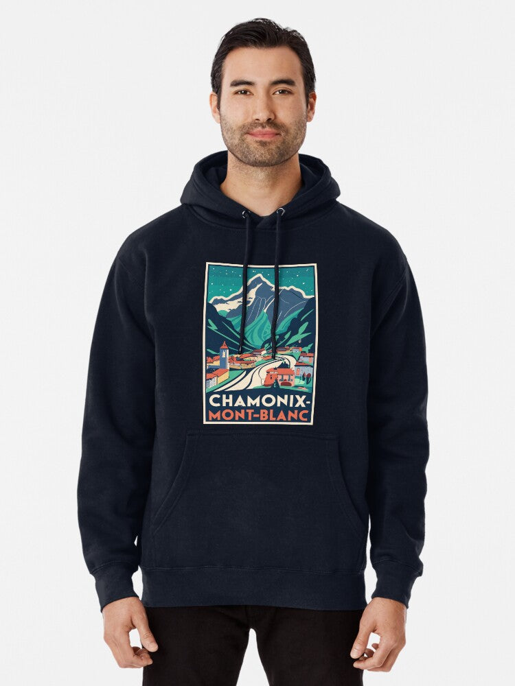A Vintage Travel Art Of Chamonix-mont-blanc - France Pullover Hoodie | Cozy Graphic Hoodie | Unisex Pullover
