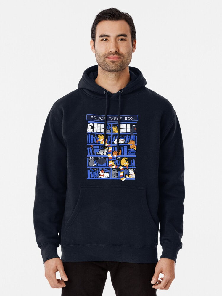 Library Box Who Pullover Hoodie | Cozy Graphic Hoodie | Unisex Pullover