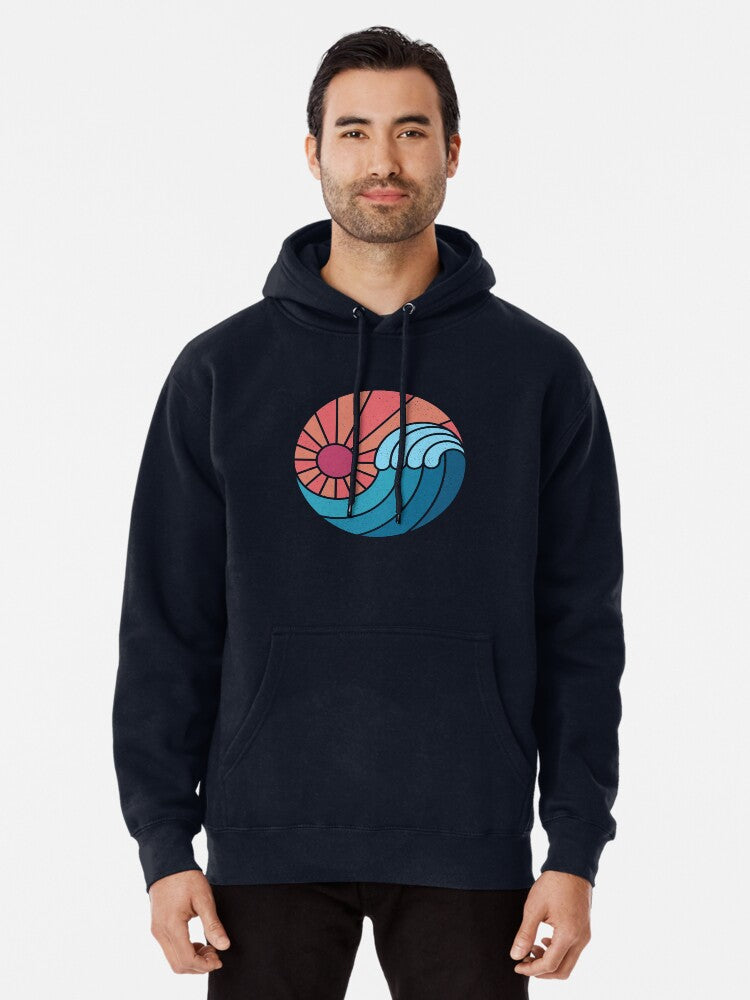 Sun & Sea Pullover Hoodie | Cozy Graphic Hoodie | Unisex Pullover