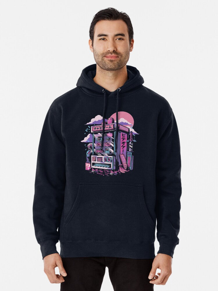 Retro Gaming Machine Pullover Hoodie | Cozy Graphic Hoodie | Unisex Pullover