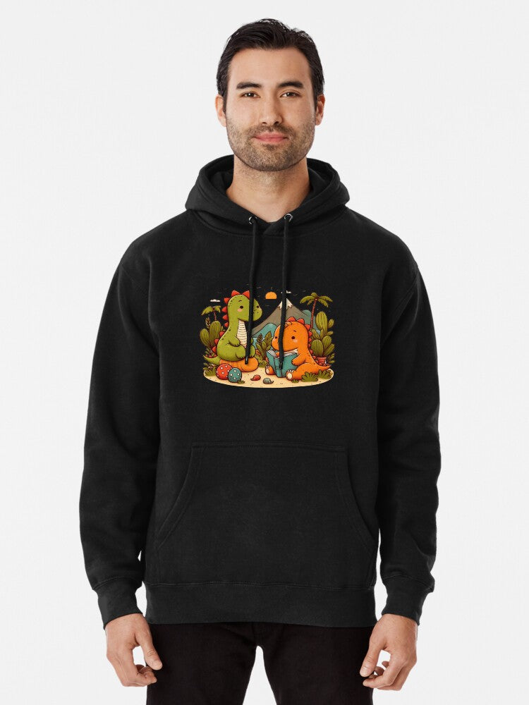 Dinosaurs Book Pullover Hoodie | Cozy Graphic Hoodie | Unisex Pullover