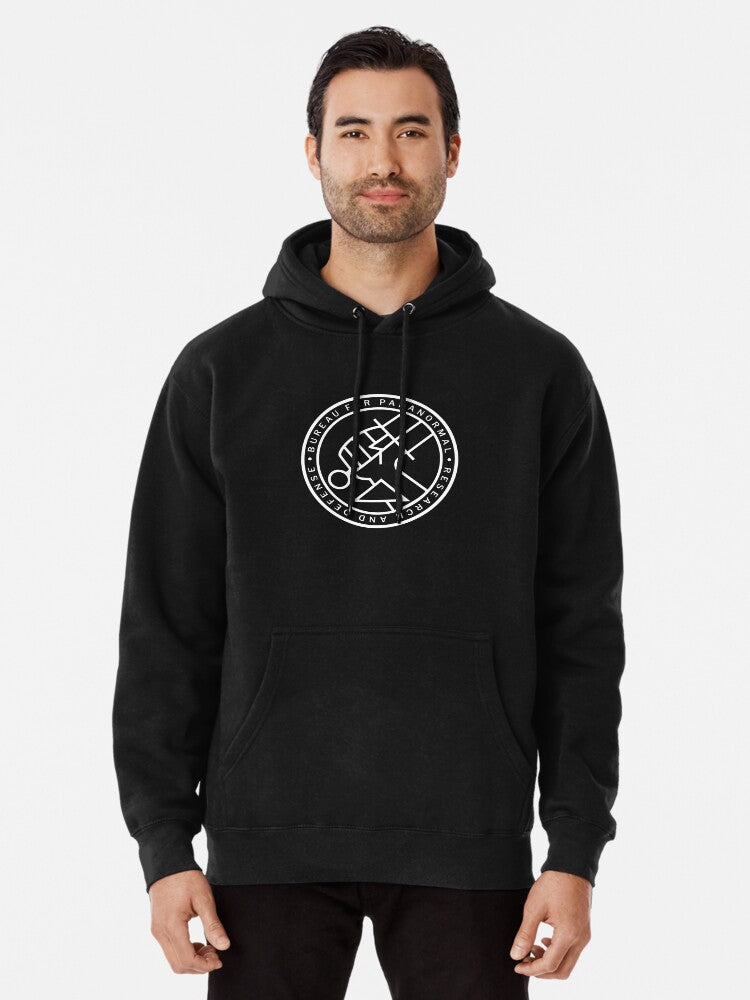 Bprd Logo White Pullover Hoodie | Cozy Graphic Hoodie | Unisex Pullover