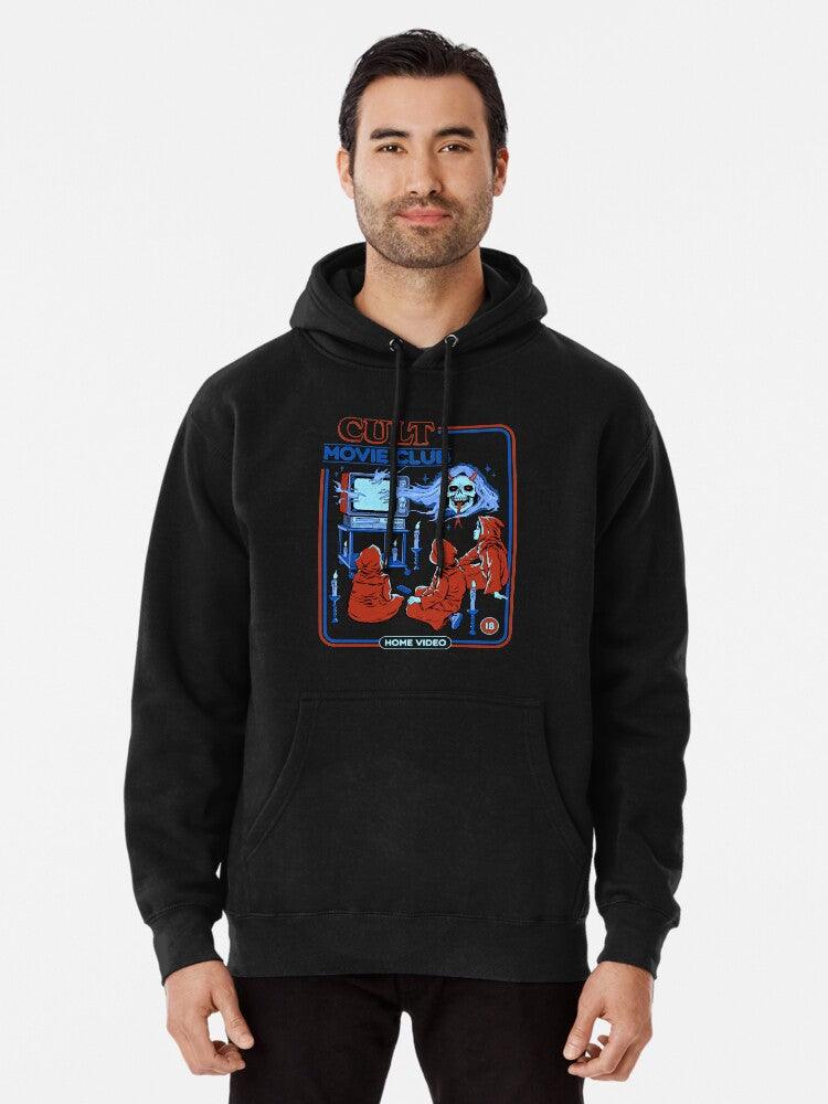 Cult Movie Club Pullover Hoodie | Cozy Graphic Hoodie | Unisex Pullover