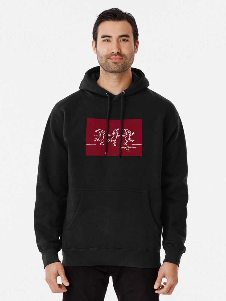 Merry Christmas 2025 Pullover Hoodie | Cozy Graphic Hoodie | Unisex Pullover