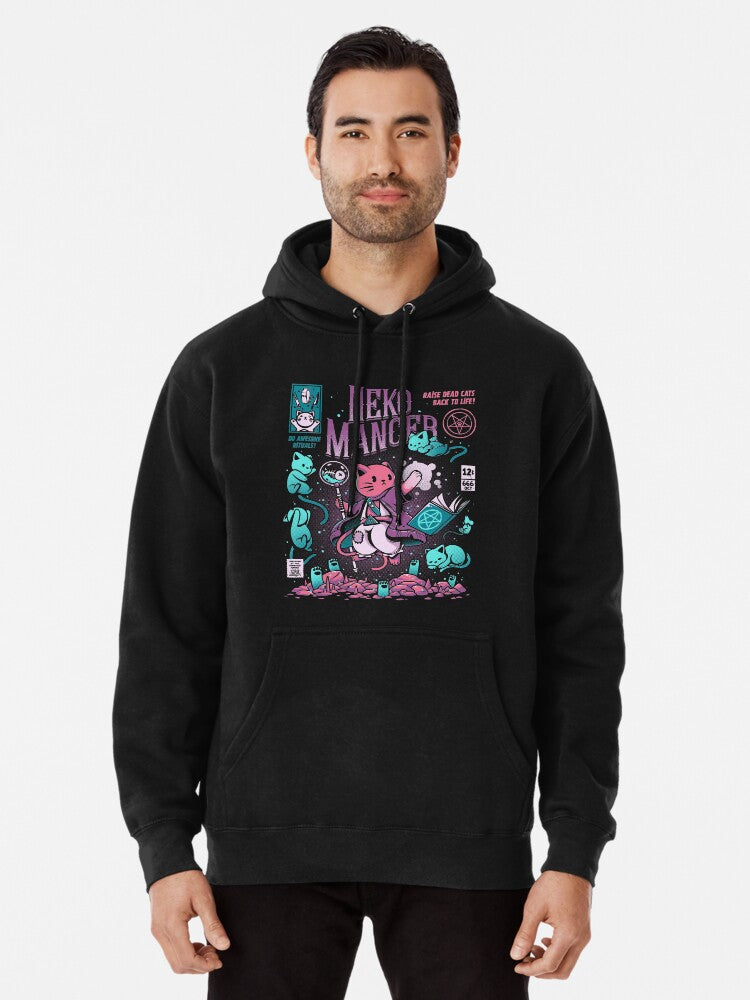 Nekomancer Pullover Hoodie | Cozy Graphic Hoodie | Unisex Pullover