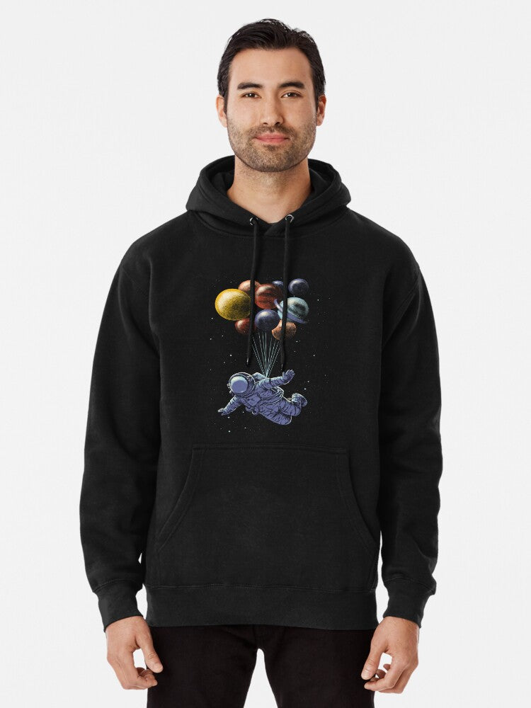 Space Travel Pullover Hoodie | Cozy Graphic Hoodie | Unisex Pullover