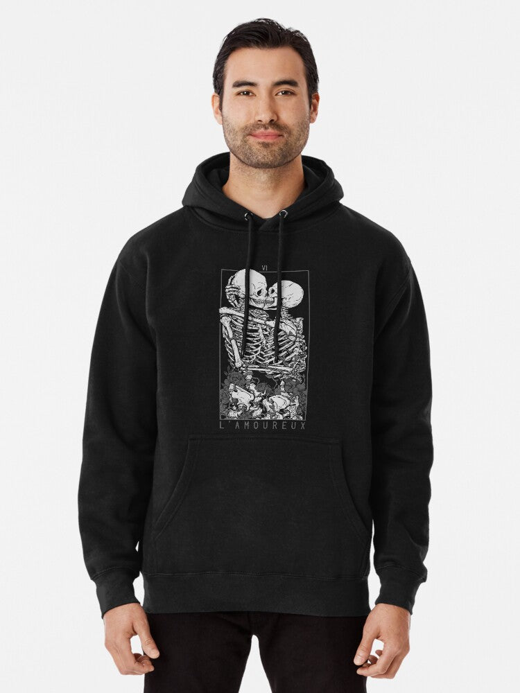 The Lovers Pullover Hoodie | Cozy Graphic Hoodie | Unisex Pullover