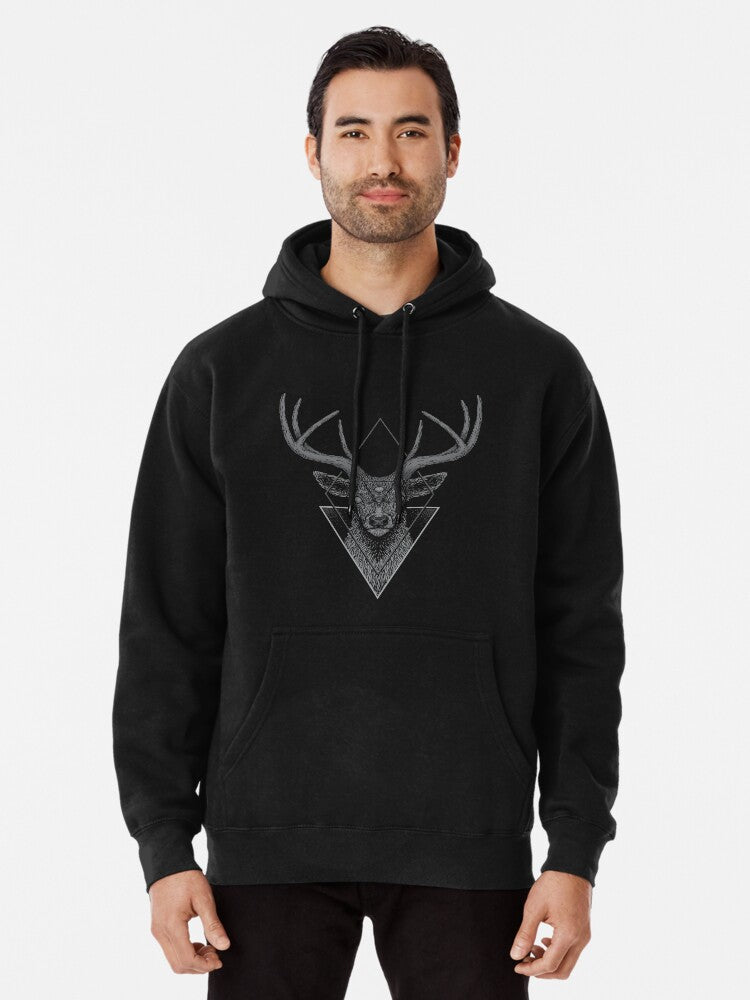 Dark Deer Pullover Hoodie | Cozy Graphic Hoodie | Unisex Pullover