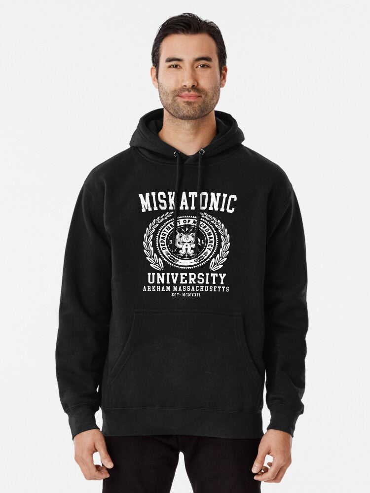 Cthulu And Lovecraft - Miskatonic University Pullover Hoodie | Cozy Graphic Hoodie | Unisex Pullover