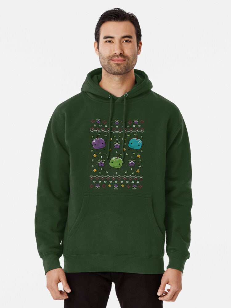 Junimo Forest Spirit Christmas Pullover Hoodie | Cozy Graphic Hoodie | Unisex Pullover