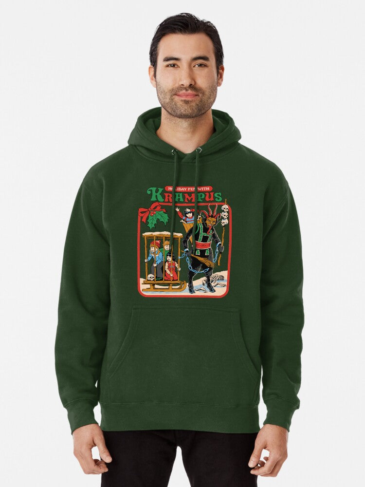 Fun With Krampus Pullover Hoodie | Cozy Graphic Hoodie | Unisex Pullover