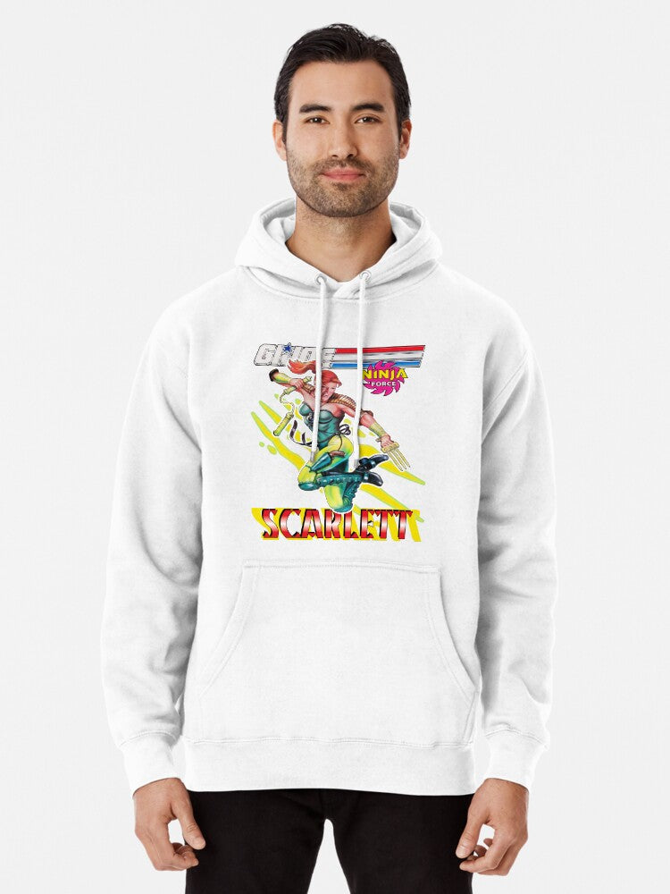 Scarlett 93 Gi Joe Ninja Force 90s Toy Design Pullover Hoodie | Cozy Graphic Hoodie | Unisex Pullover