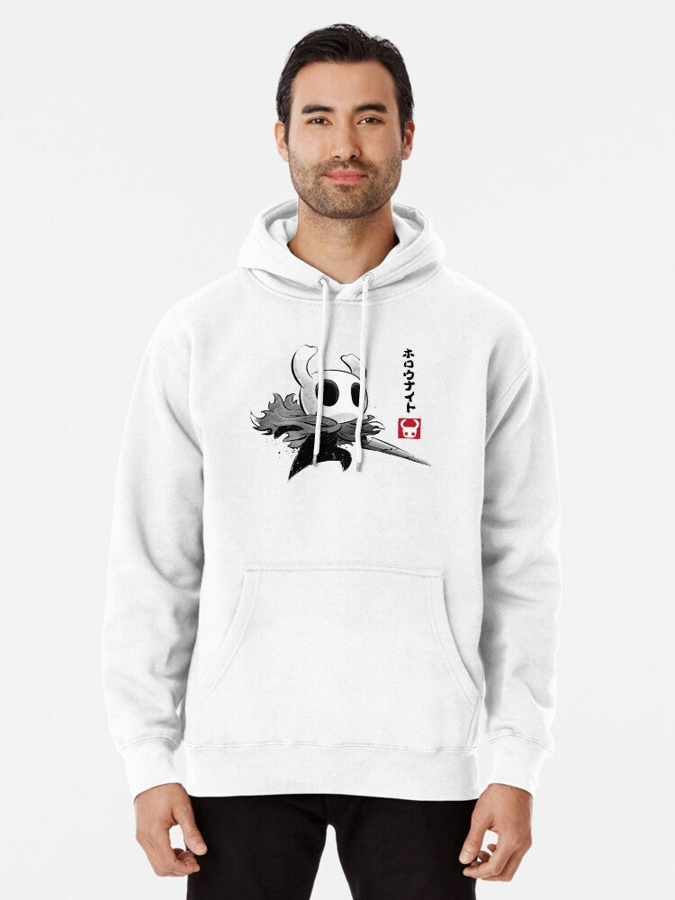 Hollow Knight Sumi E Pullover Hoodie | Cozy Graphic Hoodie | Unisex Pullover