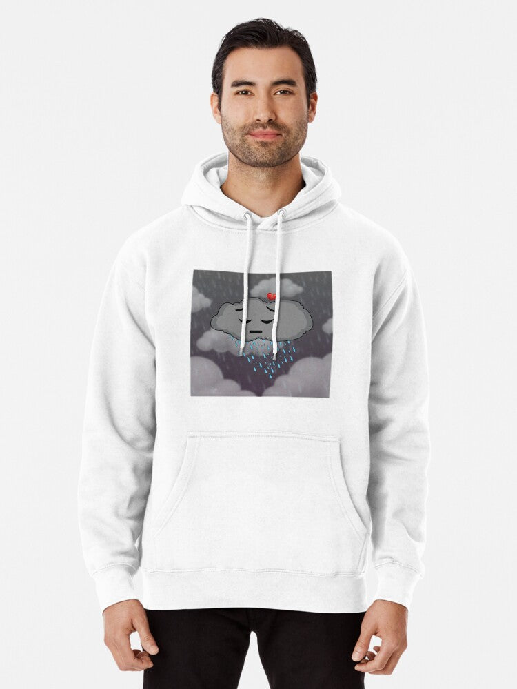 Fantasy Raining Cloud Pullover Hoodie | Cozy Graphic Hoodie | Unisex Pullover