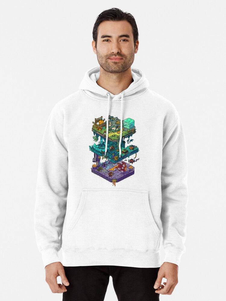 Dungeons And Isometric Dragons Pullover Hoodie | Cozy Graphic Hoodie | Unisex Pullover