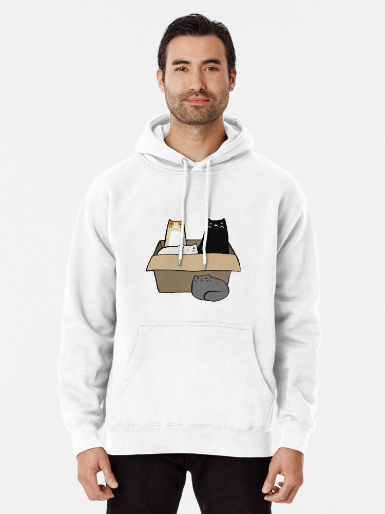 Cats In A Box Pullover Hoodie | Cozy Graphic Hoodie | Unisex Pullover