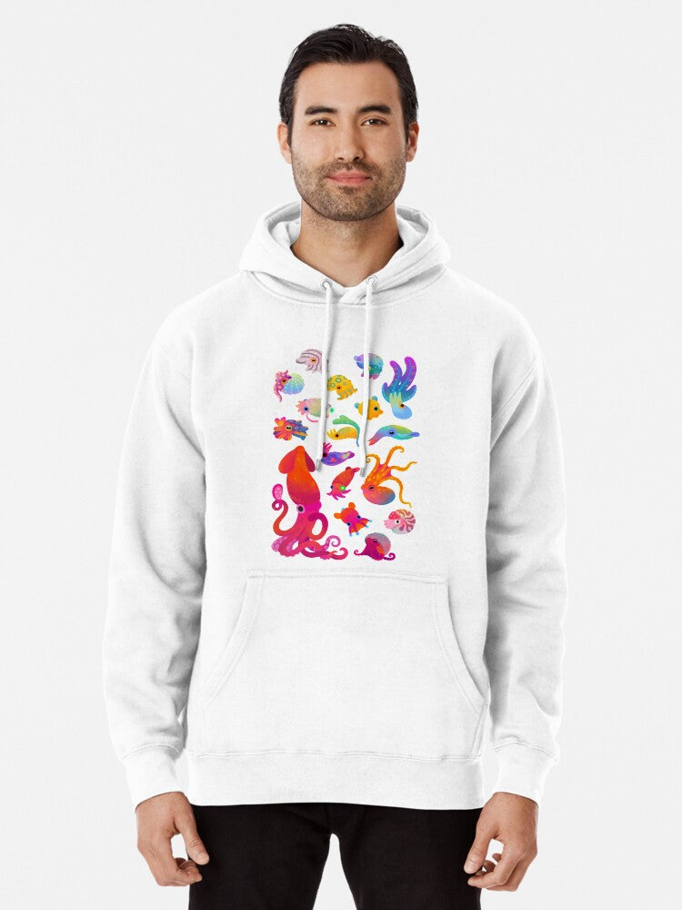Cephalopod Pullover Hoodie | Cozy Graphic Hoodie | Unisex Pullover