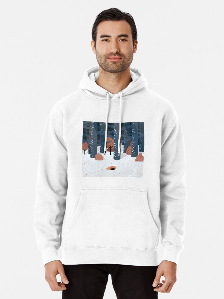 Asleep In The Woods Pullover Hoodie | Cozy Graphic Hoodie | Unisex Pullover