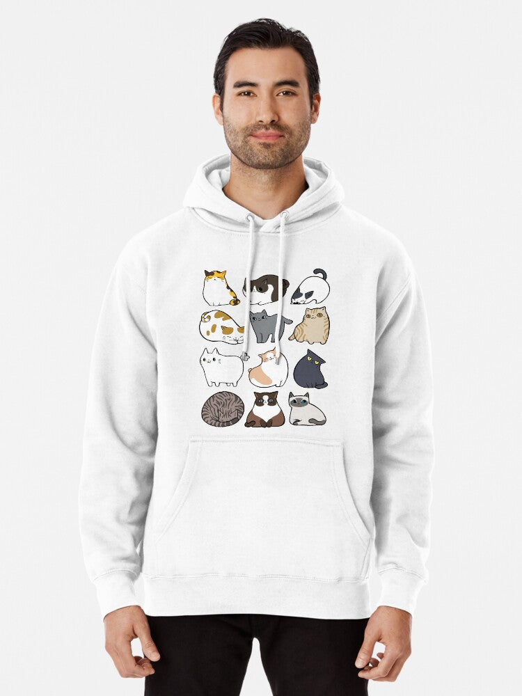Cats Cats Cats Pullover Hoodie | Cozy Graphic Hoodie | Unisex Pullover