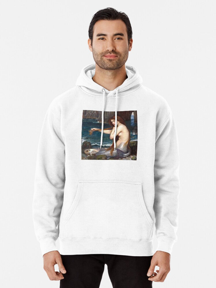 Mermaid - John William Waterhouse Pullover Hoodie | Cozy Graphic Hoodie | Unisex Pullover
