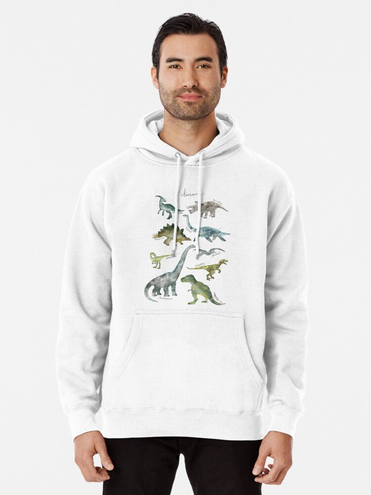 Dinosaurs Pullover Hoodie | Cozy Graphic Hoodie | Unisex Pullover