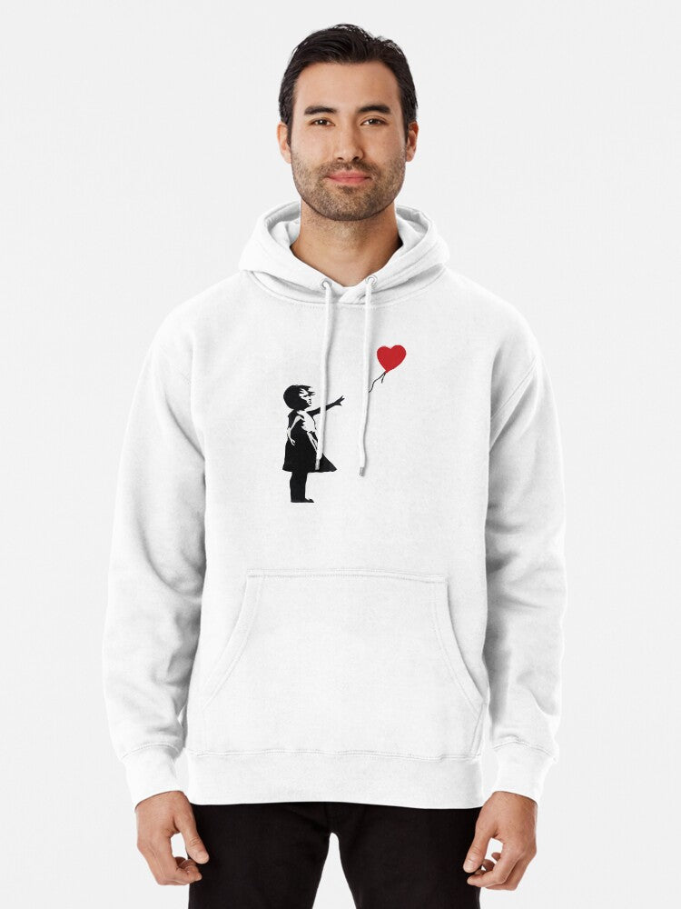 Banksy - Girl With Balloon Pullover Hoodie | Cozy Graphic Hoodie | Unisex Pullover