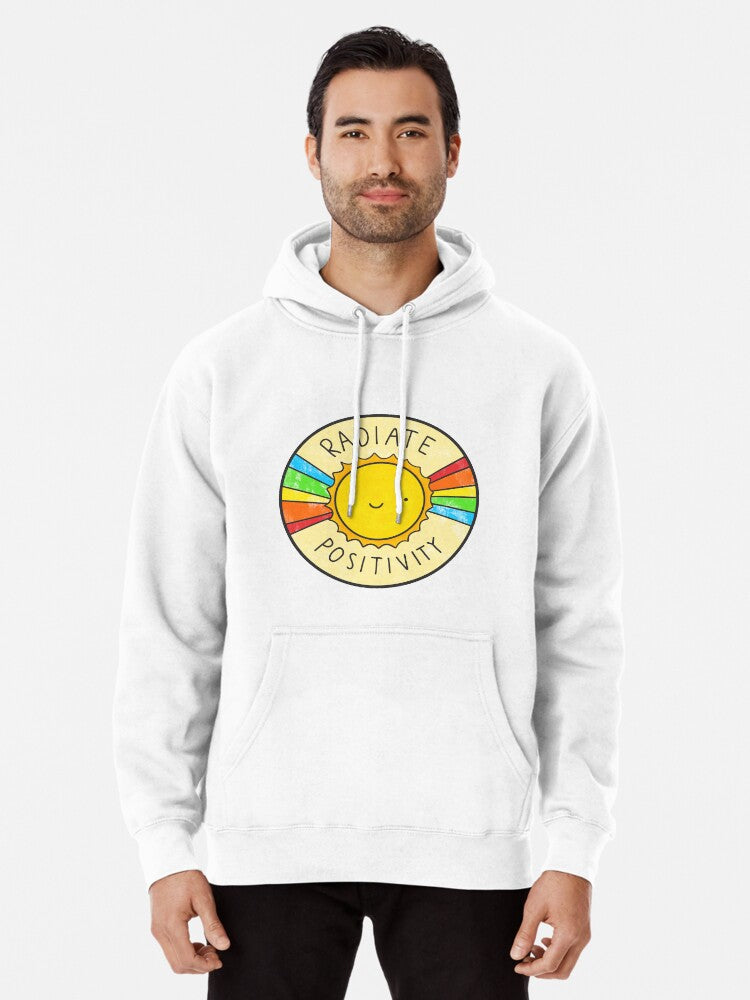 Radiate Positivity Pullover Hoodie | Cozy Graphic Hoodie | Unisex Pullover
