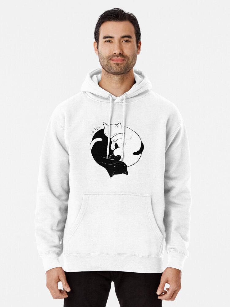 Eternal Cat Love Pullover Hoodie | Cozy Graphic Hoodie | Unisex Pullover