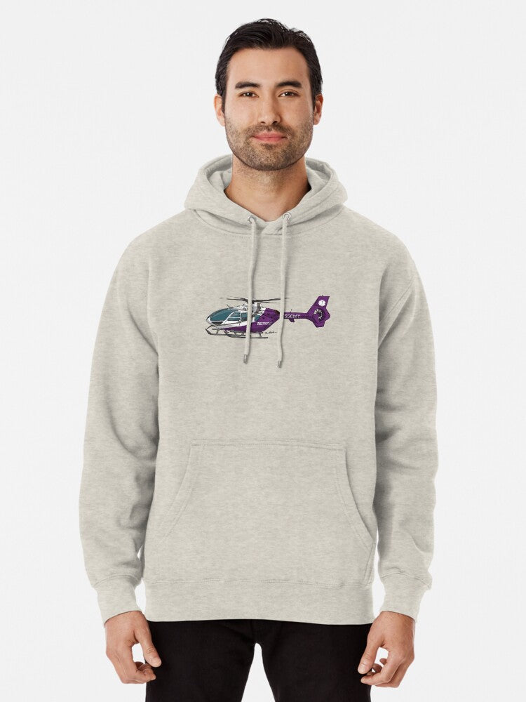 Airbus Ec135t2 N556mt Medevac Helicopter Novant Health Pullover Hoodie | Cozy Graphic Hoodie | Unisex Pullover