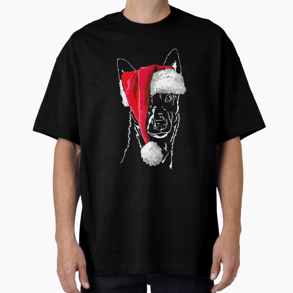 Santa Australian Kelpie Christmas Dog Canine Oversized T-Shirt by dogarts