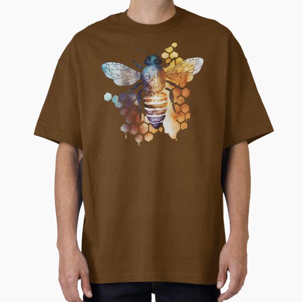 A Watercolor Bee Over Honeycomb pattern - Boho Animals Oversized T-Shirt for Sale by GVRDesign