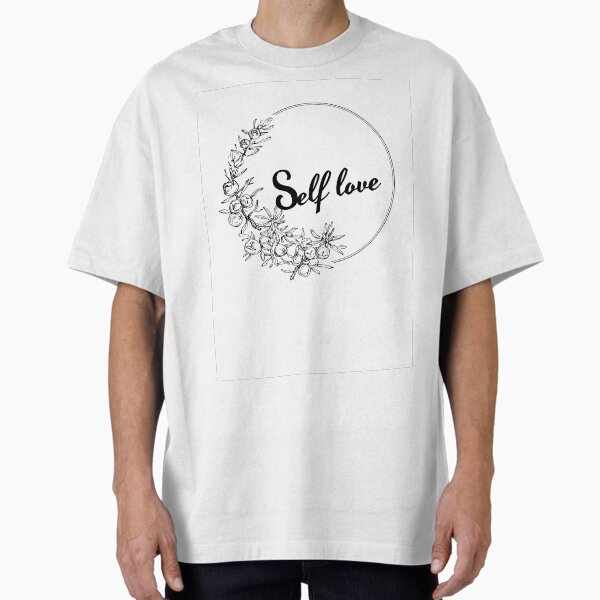 "Minimalist Self Love Floral Line Art Design" Oversized T-Shirt for Sale by Cholar